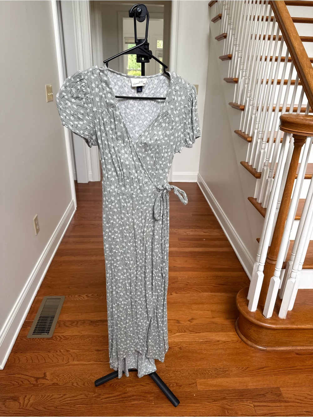 Universal Thread Sage Floral Wrap Maxi Dress